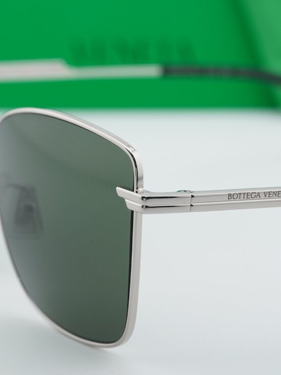 Bottega Veneta BV1237S 003 Square Sunglasses - Silver\\Green main image 4